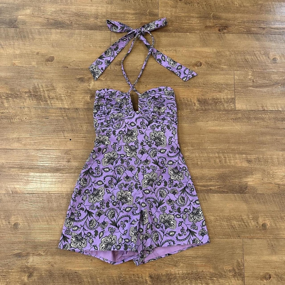 Purple Floral Women's Jumpsuit